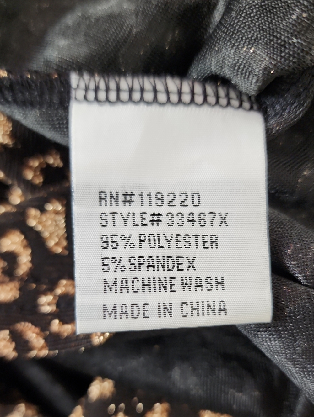 LOVE 83 3XL Leopard Shimmer Print Stretch Top Black Animal Print Short Sleeve - Picture 6 of 6